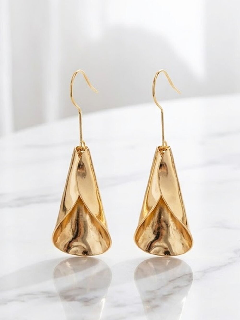 Ladies Gold Dangle Earrings